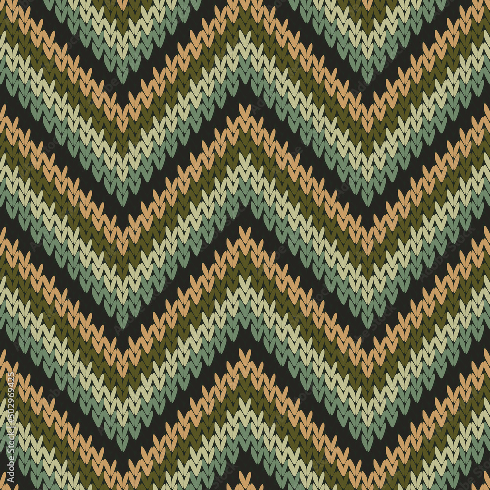 Natural zigzag chevron stripes knitting texture