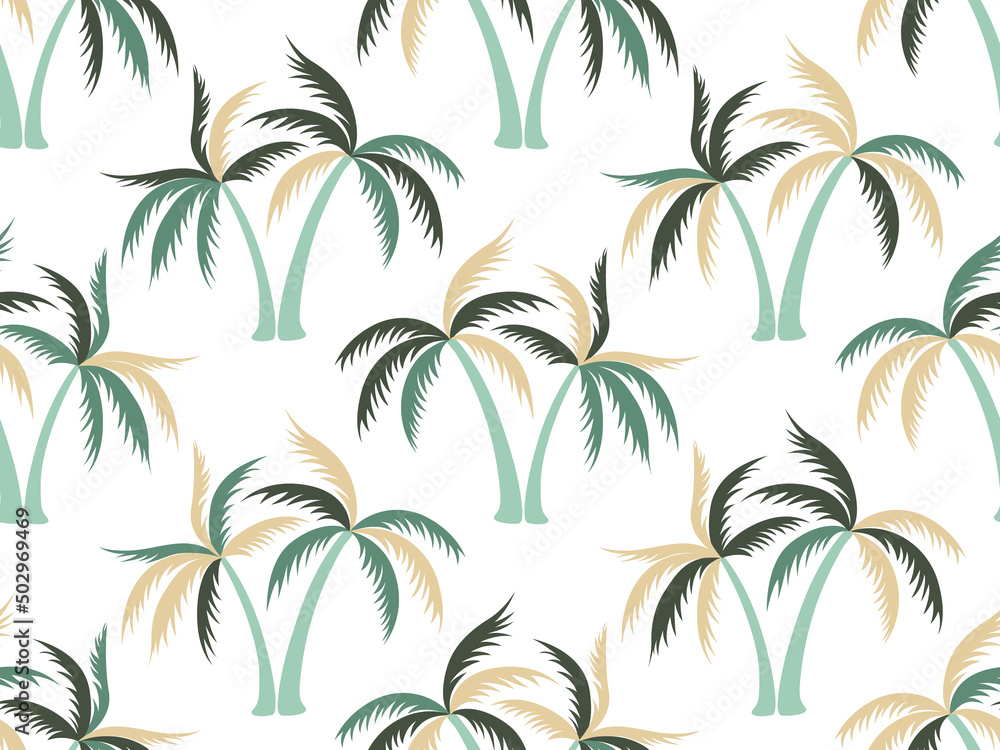 Palm tree minimal seamless pattern vector design.