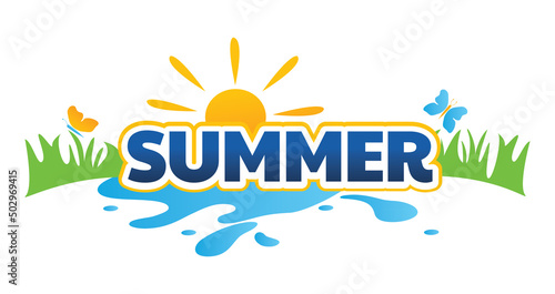 Fun summer concept with nature and a water splash