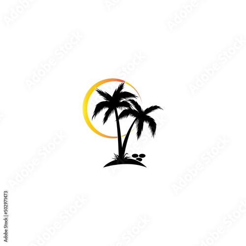 coconut tree Icon Logo Template vector illustration © AR54K4 19