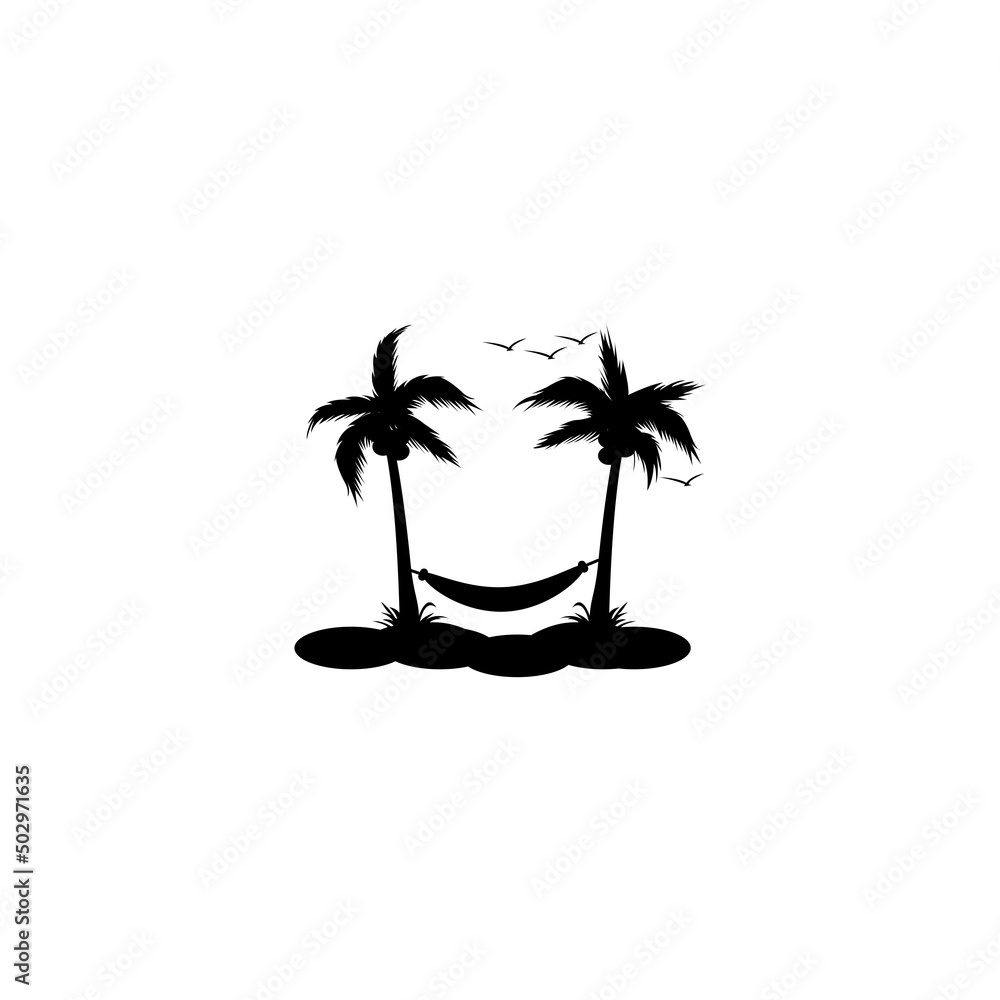 coconut tree Icon Logo Template vector illustration