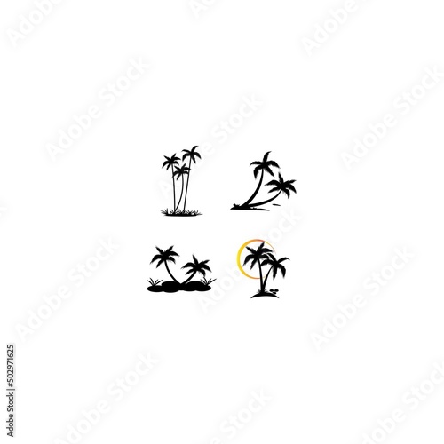 coconut tree Icon Logo Template vector illustration © AR54K4 19