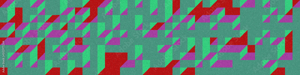 Fototapeta premium Implementation of Edward Zajec’s “Il Cubo” from 1971. Essentially a Truchet tile set of 8 tiles and rules for placement art illustration