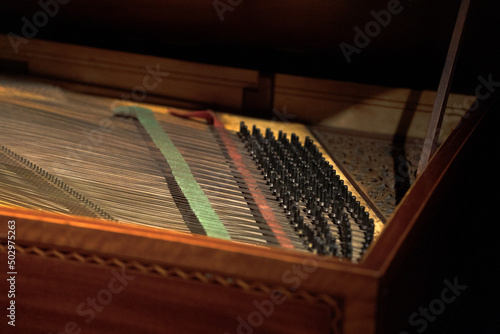 harpsichord chords detail close up photo