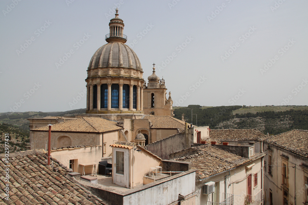 baroque cathedral (st george duomo) in ragusa in sicily (italy)