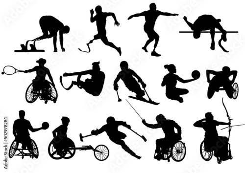 silhouettes of Paralympics athlete photo