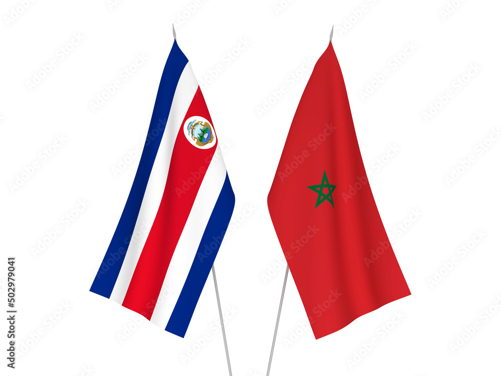 Morocco and Republic of Costa Rica flags