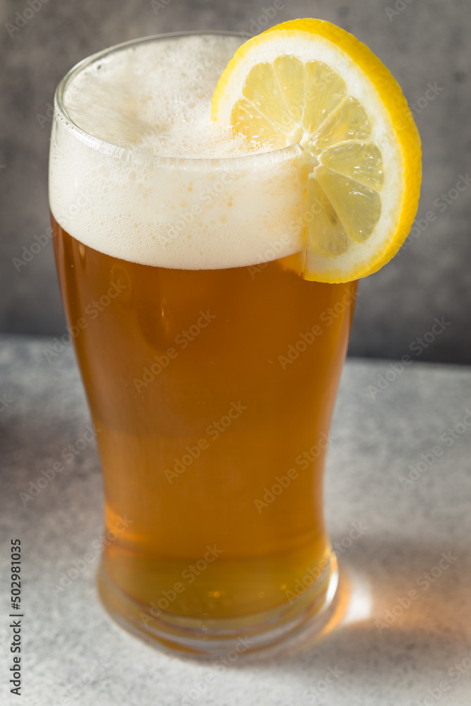 Cold Boozy Refreshing Lemon Beer Shandy Cold Boozy Refreshing Lemon Beer Shandy