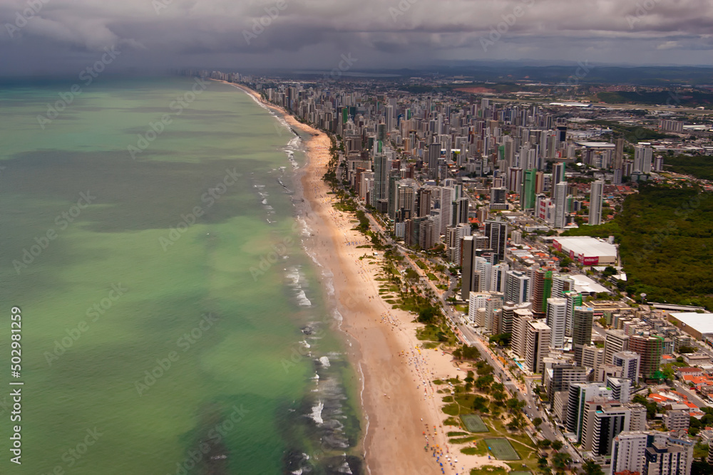 VISTA AEREA-RECIFE-PE - Vista aérea das praias de Boa Viagem e Pina. Foto: Ormuzd Alves