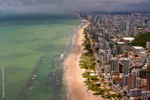 VISTA AEREA-RECIFE-PE - Vista aérea das praias de Boa Viagem e Pina. Foto: Ormuzd Alves photo