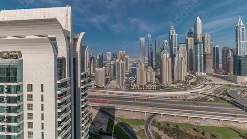 Dubai Marina highway intersection spaghetti junction timelapse photo