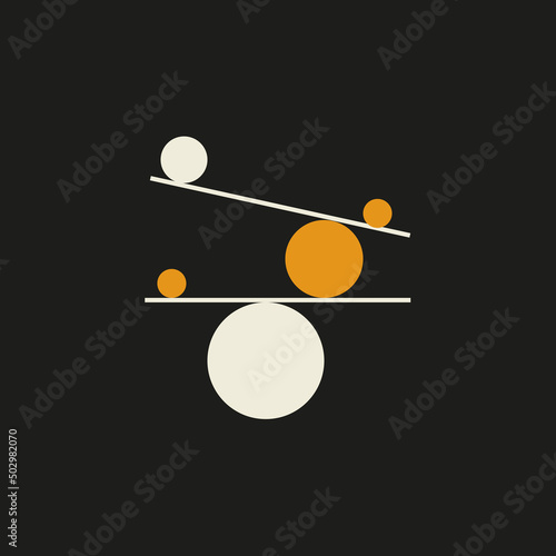 Balance abstract geometric minimal logo