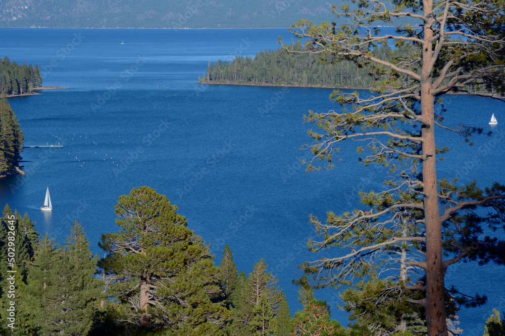 Picturesque Vista On Lake Tahoe California From The Inspiration Point Overlook