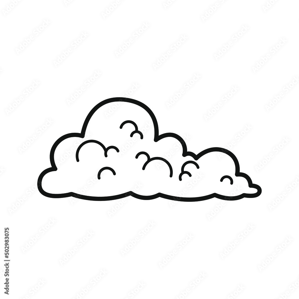 Cloud. Icon. Coloring pages. black and white picture. Cloud. Icon. Coloring pages. black and white picture.
