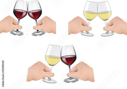 aperitifs with glasses of various wines