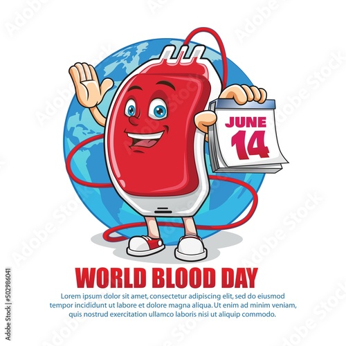 World Blood Donor Day Mascot Vector Design
