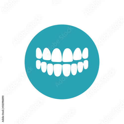 Dental icon logo, vector flat design. photo
