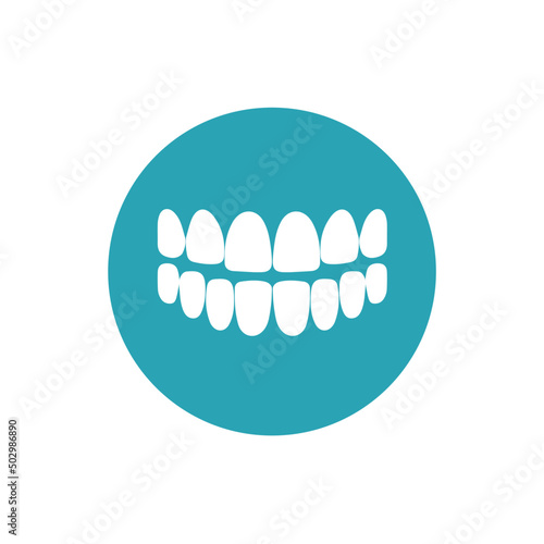 Dental icon logo, vector flat design.