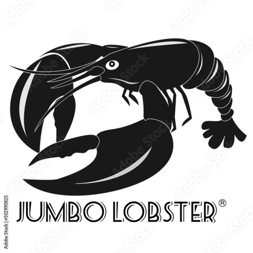 Lobster Silhouette Icon on White Background. Vector jumbo Lobster