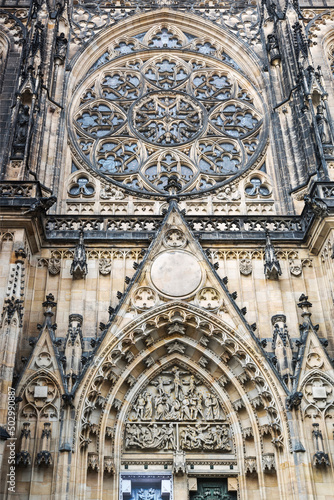 Czech Republic, Prague. St. Vitus Cathedral, western facade. Decorations. Fragment