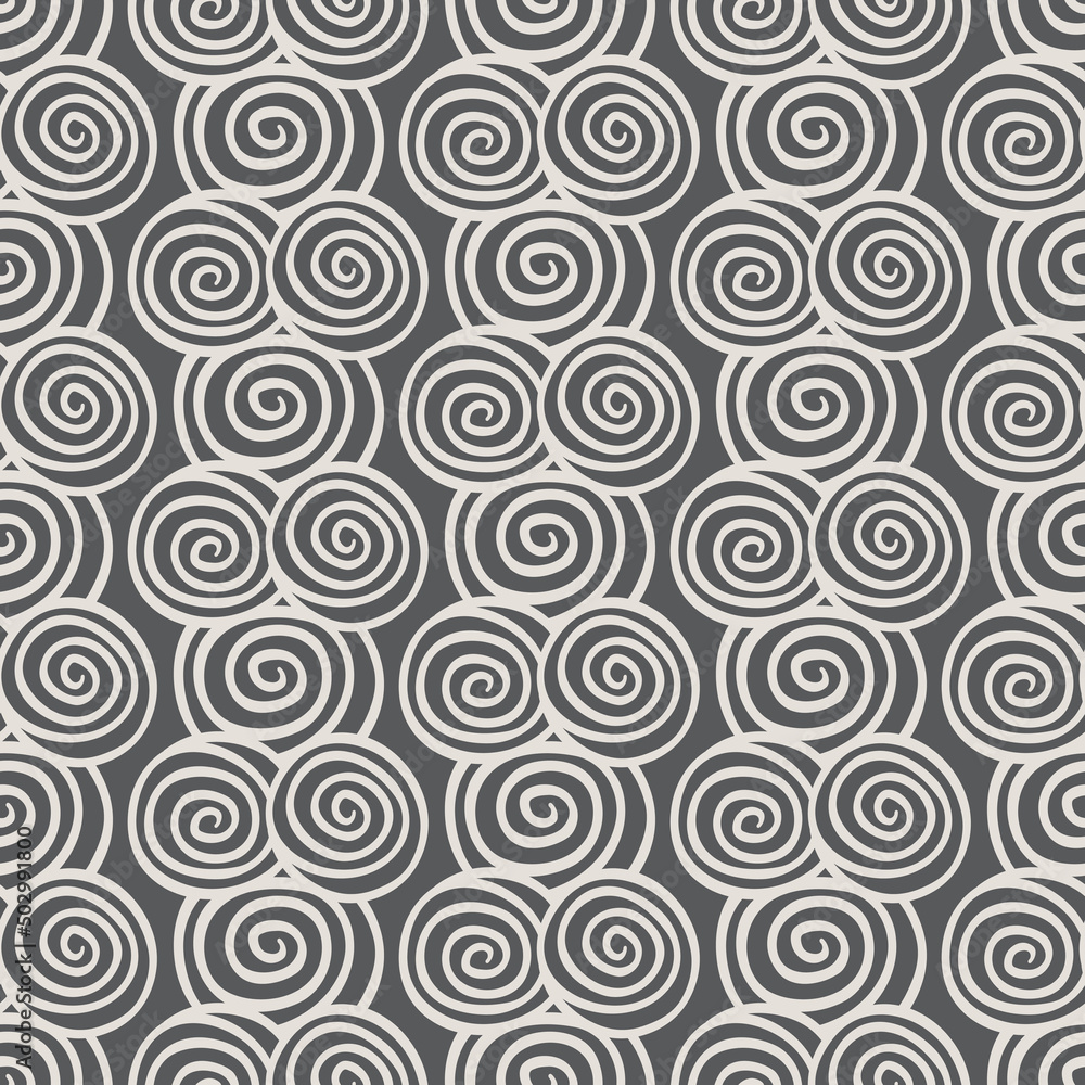 Abstract seamless hand drawn pattern rounded