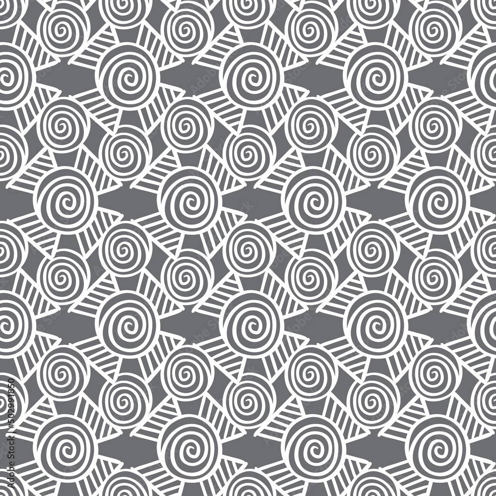 Abstract art flowers hand drawn seamless pattern