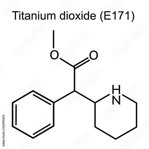 Structural chemical formula on white background

