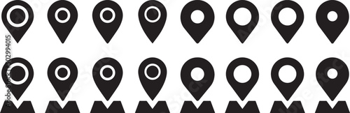 A set of location icons. modern map markers. Maps pin. Location map icon.Map marker pointer icon set. GPS location symbol collection. Flat style 