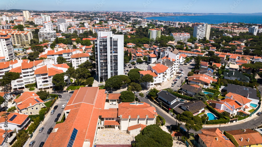 Aerial view of Rosario neighbourhood in Cascais, Portugal