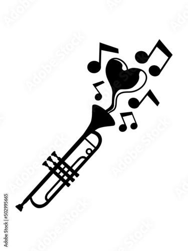 Musiknoten Herz Trompete 