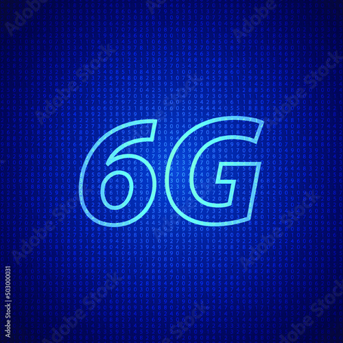 6G Internet data transmission standard. Vector illustration .