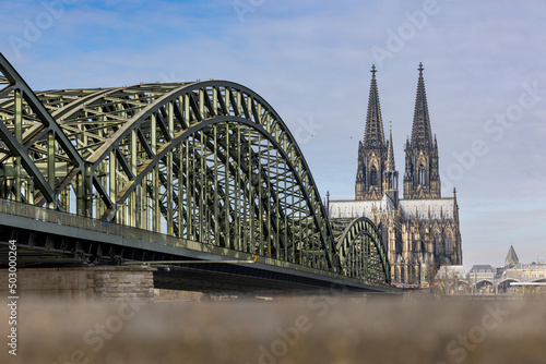 Famous bridge and historical cathedral in Cologne, Germany © Ilari