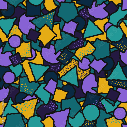 seamless abstract pattern with geometric shapes of different colors. colored wallpaper