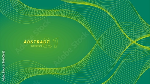 Abstract green wave cure line minimalist futuristic background