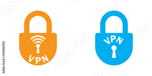 Vpn lock icon set. Safe vpn symbol. Vector illustration.