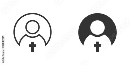 Pries person icon. Preacher symbol. Vector illustration.