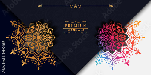 Luxury ornamental mandala background with geometric pattern.