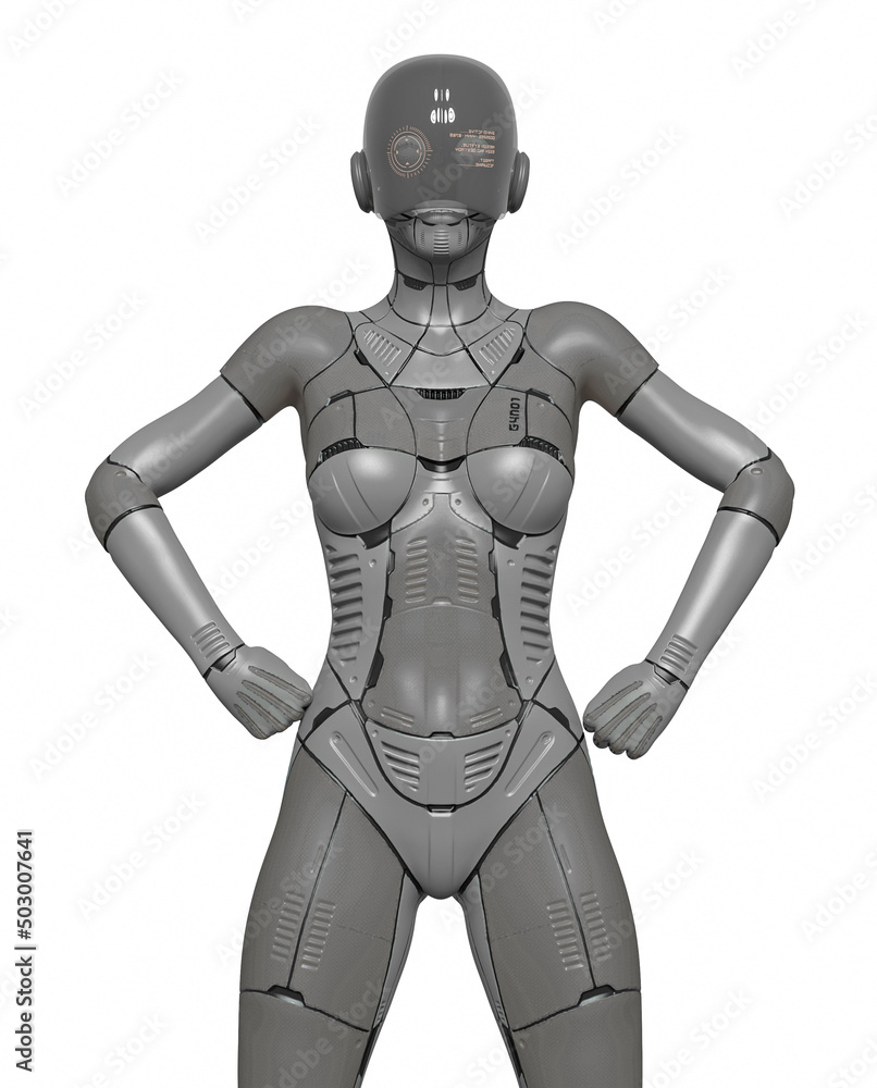 gynoid girl doing a super pose gynoid girl doing a super pose
