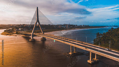 Ilhéus Bahia Litoral Mar Nordeste Cidade Pontes Porto Praia Rio Foz Barcos Drone Fotografia Aérea © Pedro