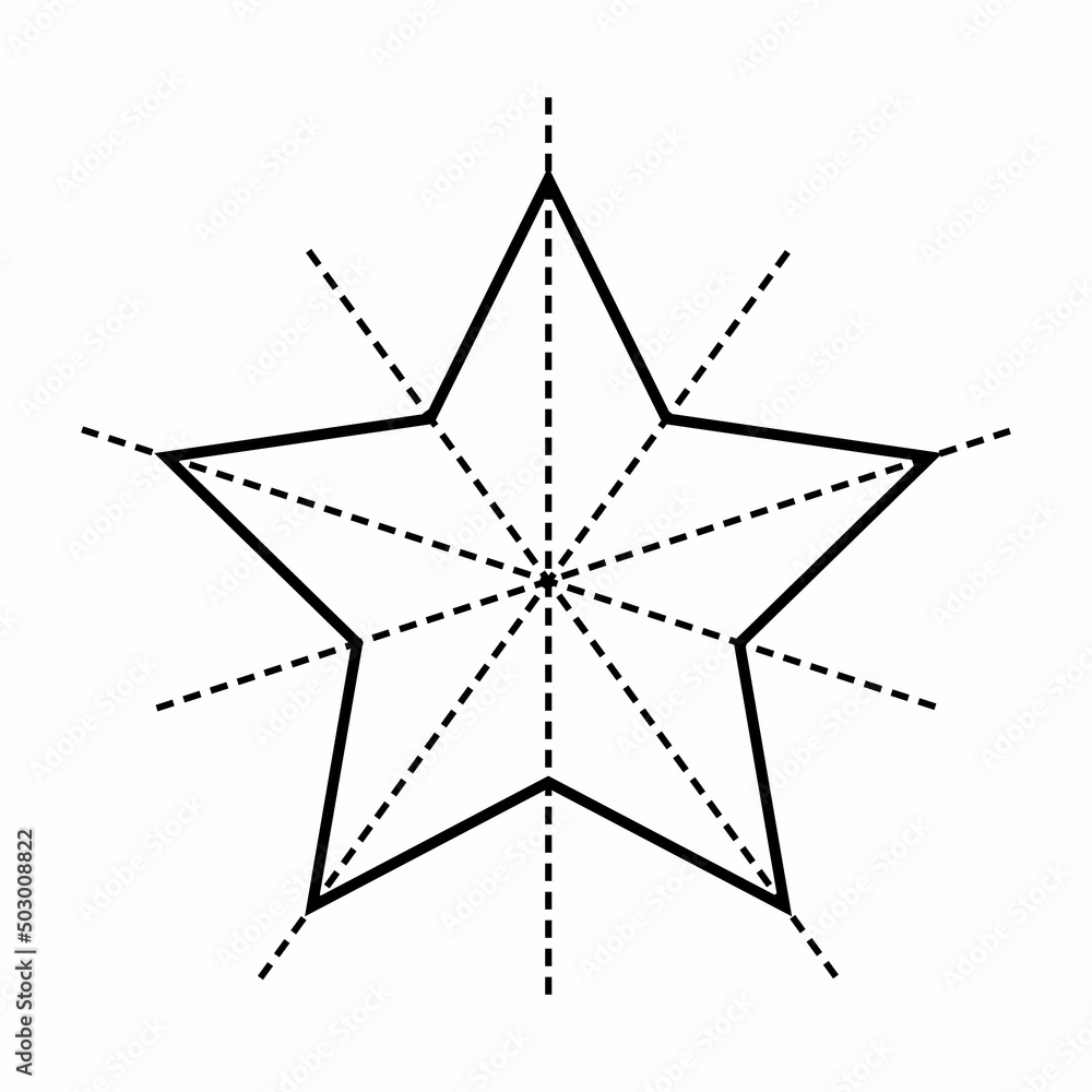 five lines of symmetry of star