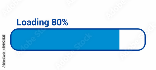 progress loading bar 80 percent (80%) on white background