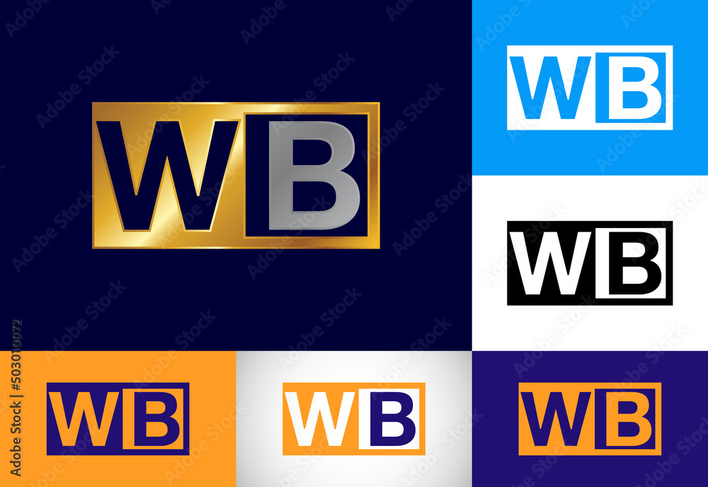 Initial Monogram Letter W B Logo Design. Graphic Alphabet Symbol For Corporate Business Identity Initial Monogram Letter W B Logo Design. Graphic Alphabet Symbol For Corporate Business Identity