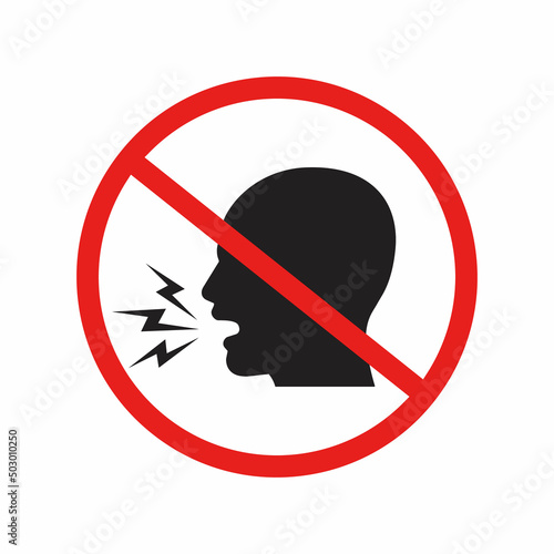 Vector illustration of do not shout sign.