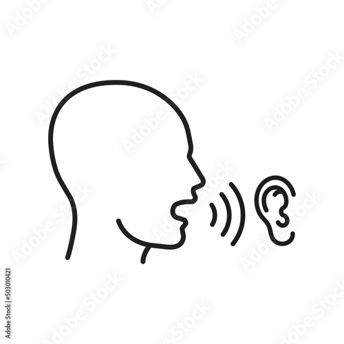 Vector illustraton of speak and listen icon. listener.