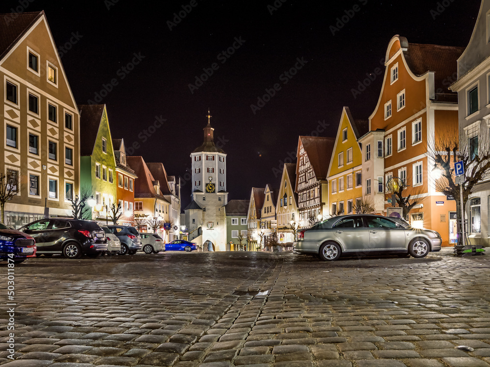 Fototapeta premium Günzburg bei Nacht