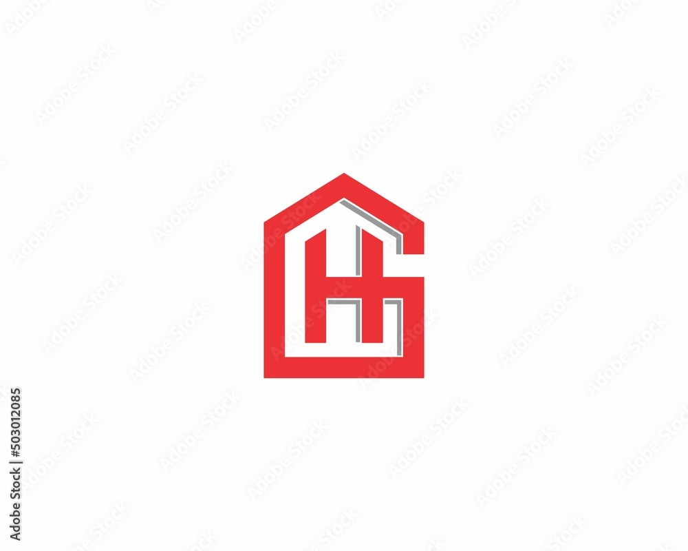 Letters GH or HG With Real Estate Logo Vector 001 Letters GH or HG With Real Estate Logo Vector 001