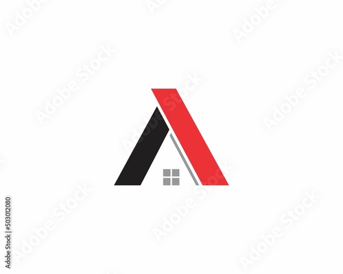 Letter A With Real Estate Logo Vector 001