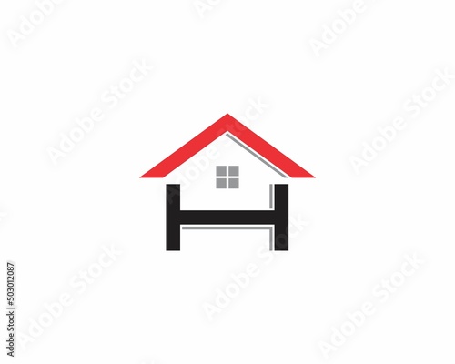 Letter H With Real Estate Logo Vector 001