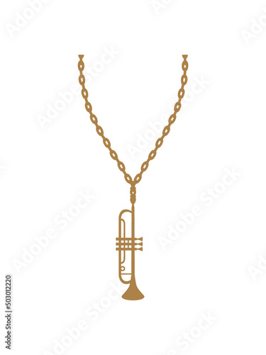Gold Halskette Trompete 