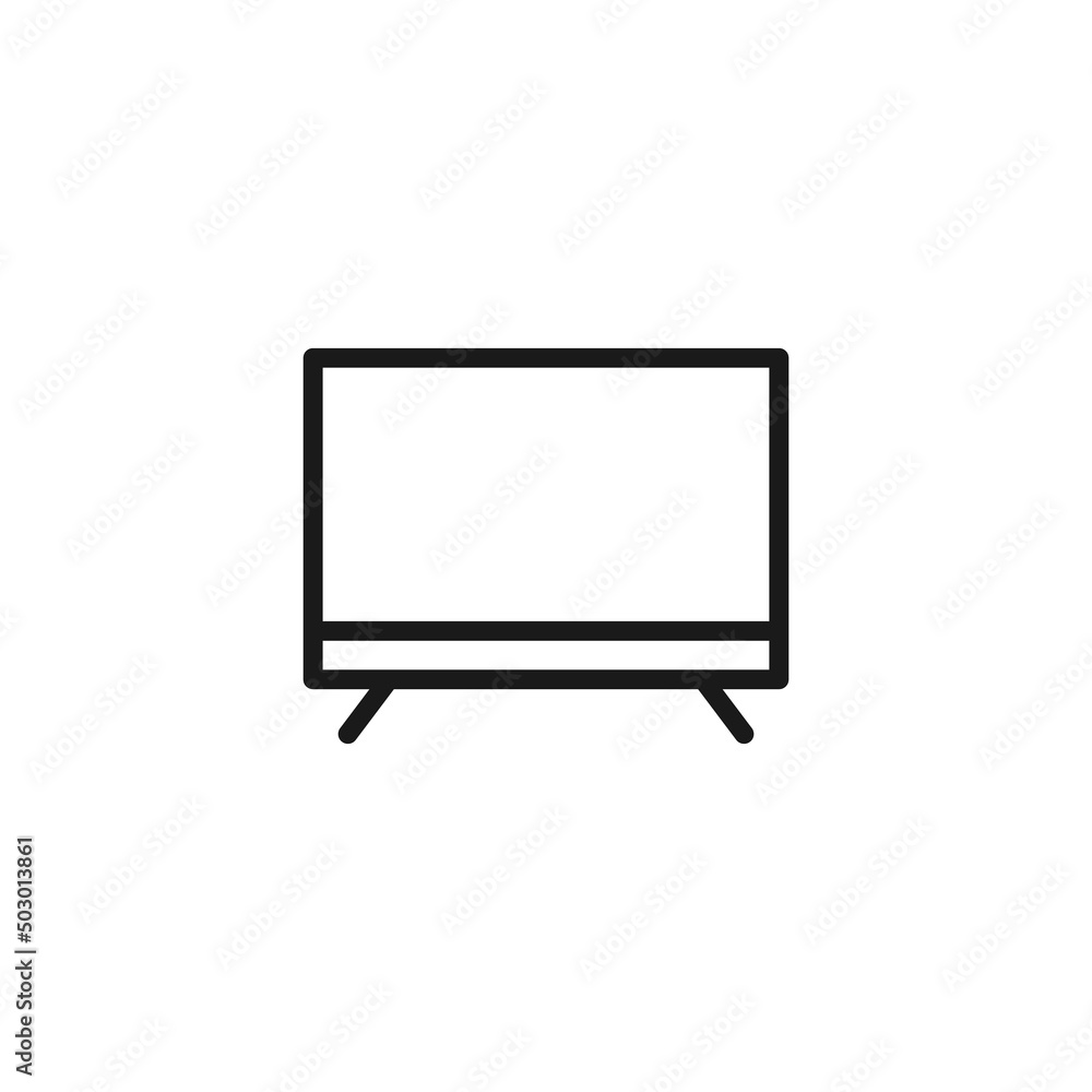Electronic devices concept. Monochrome illustration drawn with thin line. Perfect for internet resources, stores, books, banner. Line icon of computer or tv set Electronic devices concept. Monochrome illustration drawn with thin line. Perfect for internet resources, stores, books, banner. Line icon of computer or tv set
